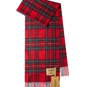 Edinburgh Cashmere Red Tartan Men's Scarf